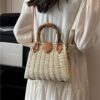 Large Capacity Rattan Travel Handbag 6